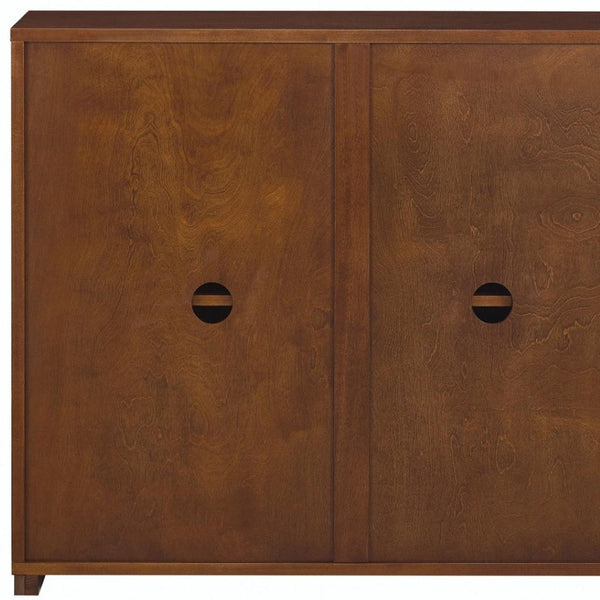 HomeRoots 39" Brown Wood Accent Cabinet - Sleek, Space-Saving Storage Solution for Stylish Home Organization 691658