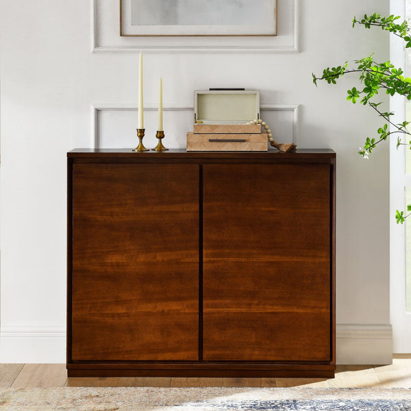 HomeRoots 39" Brown Wood Accent Cabinet - Sleek, Space-Saving Storage Solution for Stylish Home Organization 691658