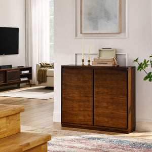 HomeRoots 39" Brown Wood Accent Cabinet - Sleek, Space-Saving Storage Solution for Stylish Home Organization 691658
