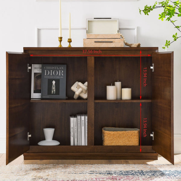 HomeRoots 39" Brown Wood Accent Cabinet - Sleek, Space-Saving Storage Solution for Stylish Home Organization 691658