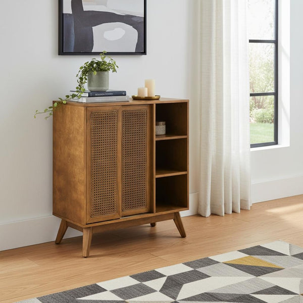 HomeRoots 32" Brown Wood Accent Cabinet - Stylish Storage Solution for Living Rooms, Dining Areas & More! 691659