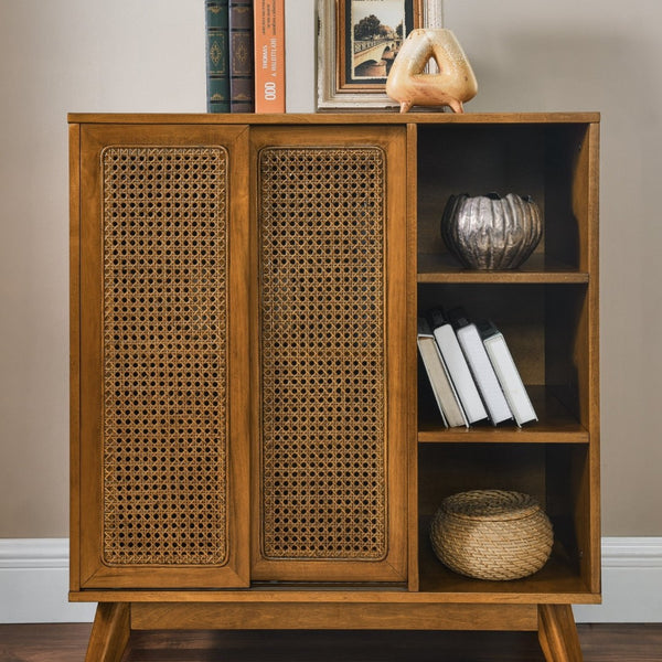 HomeRoots 32" Brown Wood Accent Cabinet - Stylish Storage Solution for Living Rooms, Dining Areas & More! 691659