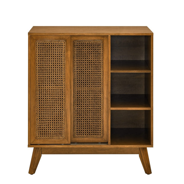 HomeRoots 32" Brown Wood Accent Cabinet - Stylish Storage Solution for Living Rooms, Dining Areas & More! 691659
