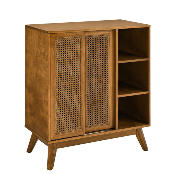 HomeRoots 32" Brown Wood Accent Cabinet - Stylish Storage Solution for Living Rooms, Dining Areas & More! 691659