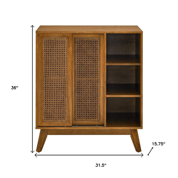HomeRoots 32" Brown Wood Accent Cabinet - Stylish Storage Solution for Living Rooms, Dining Areas & More! 691659