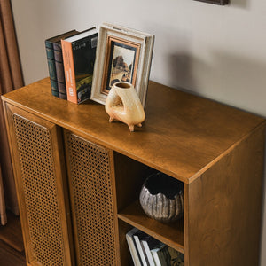 HomeRoots 32" Brown Wood Accent Cabinet - Stylish Storage Solution for Living Rooms, Dining Areas & More! 691659