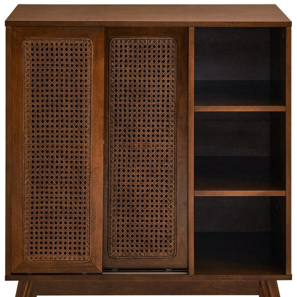 HomeRoots 32" Brown Wood Accent Cabinet - Elegant Storage Solution for Modern Living & Dining Spaces, Versatile Design 691660