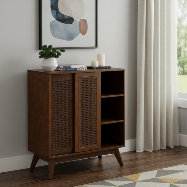 HomeRoots 32" Brown Wood Accent Cabinet - Elegant Storage Solution for Modern Living & Dining Spaces, Versatile Design 691660