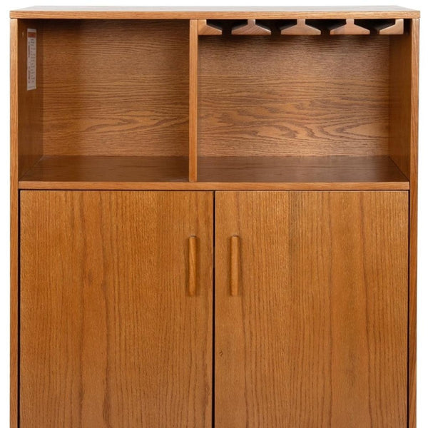 HomeRoots 32" Brown Wood Accent Cabinet - Elegant Storage Solution for Modern Living Rooms and Entryways 691661