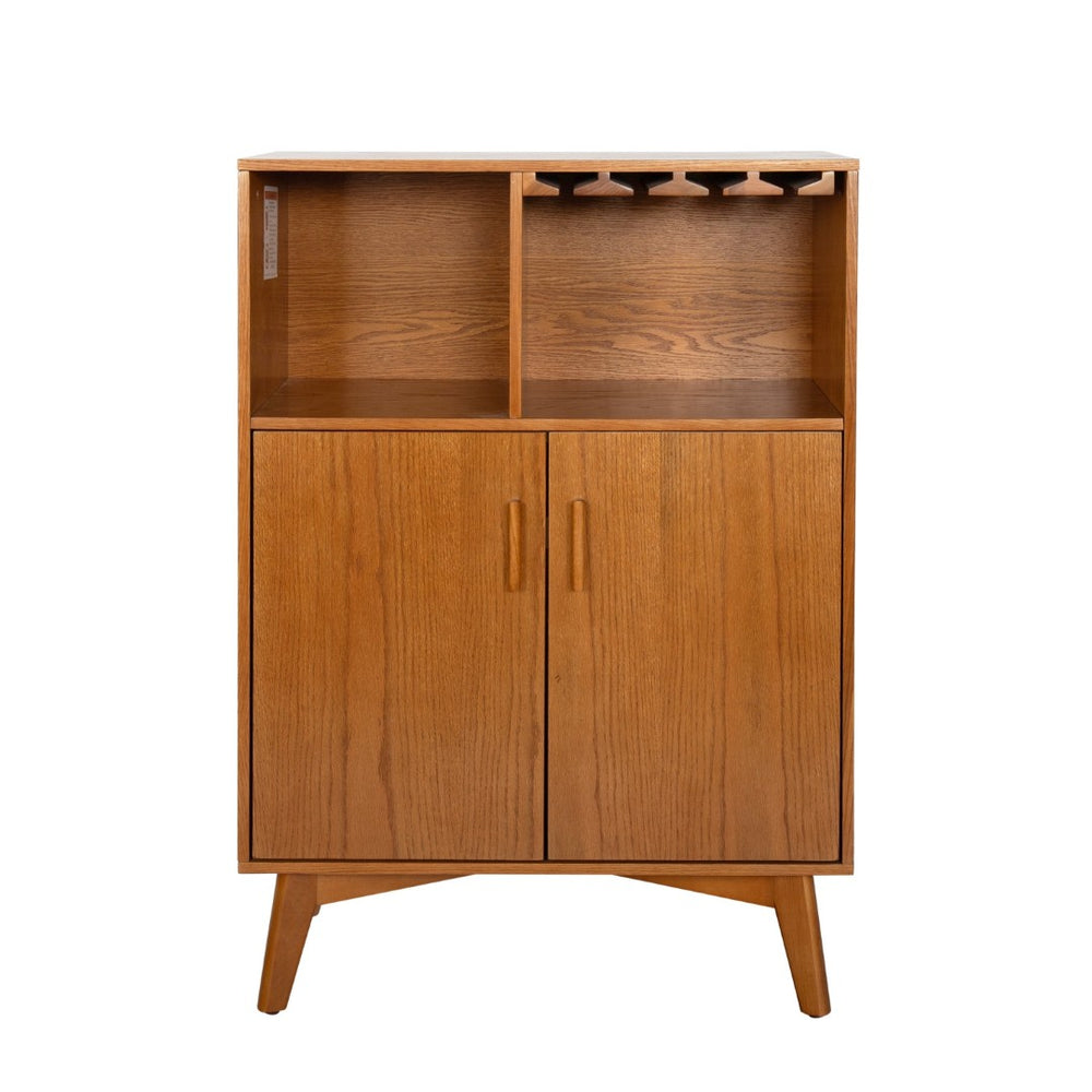 HomeRoots 32" Brown Wood Accent Cabinet - Elegant Storage Solution for Modern Living Rooms and Entryways 691661