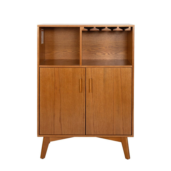 HomeRoots 32" Brown Wood Accent Cabinet - Elegant Storage Solution for Modern Living Rooms and Entryways 691661