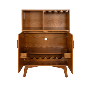 HomeRoots 32" Brown Wood Accent Cabinet - Elegant Storage Solution for Modern Living Rooms and Entryways 691661