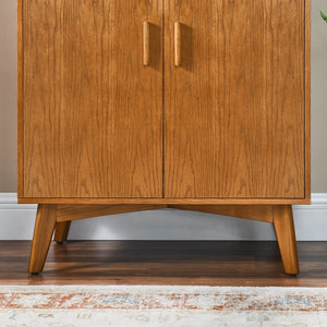 HomeRoots 32" Brown Wood Accent Cabinet - Elegant Storage Solution for Modern Living Rooms and Entryways 691661