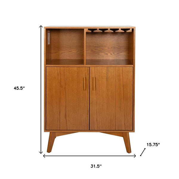 HomeRoots 32" Brown Wood Accent Cabinet - Elegant Storage Solution for Modern Living Rooms and Entryways 691661