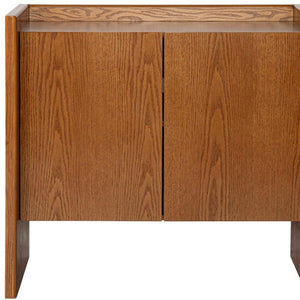 HomeRoots 34" Brown Wood Accent Cabinet - Stylish Storage Solution for Modern Living Rooms & Dining Areas 691662