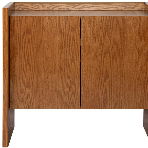 HomeRoots 34" Brown Wood Accent Cabinet - Stylish Storage Solution for Modern Living Rooms & Dining Areas 691662