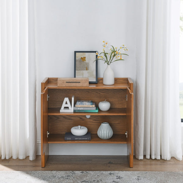 HomeRoots 34" Brown Wood Accent Cabinet - Stylish Storage Solution for Modern Living Rooms & Dining Areas 691662