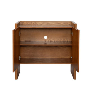 HomeRoots 34" Brown Wood Accent Cabinet - Stylish Storage Solution for Modern Living Rooms & Dining Areas 691662