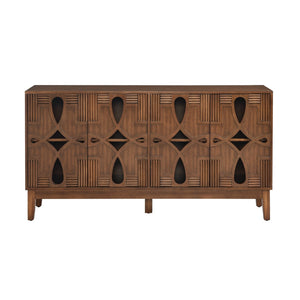 HomeRoots 61" Brown Wood Accent Cabinet – Sleek Storage Solution for Dining & Living Spaces, Easy Assembly! 691663