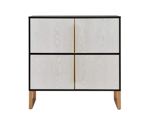 HomeRoots 42" Black and Gold Wood Accent Cabinet - Stylish Storage Solution for Modern Home Decor & Versatility 691665