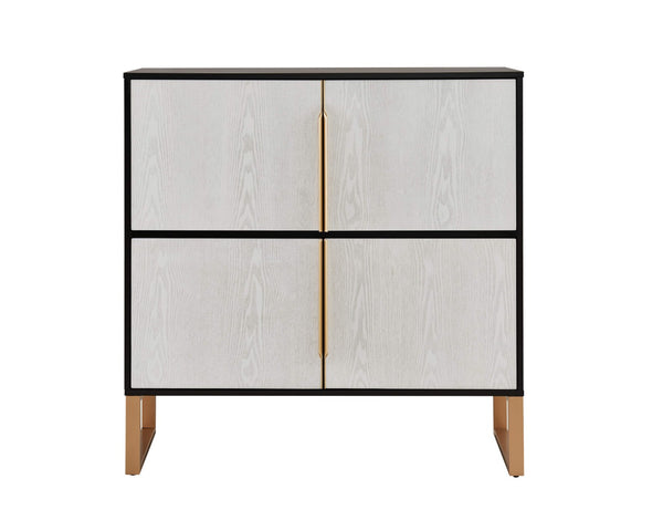 HomeRoots 42" Black and Gold Wood Accent Cabinet - Stylish Storage Solution for Modern Home Decor & Versatility 691665
