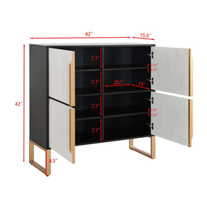 HomeRoots 42" Black and Gold Wood Accent Cabinet - Stylish Storage Solution for Modern Home Decor & Versatility 691665