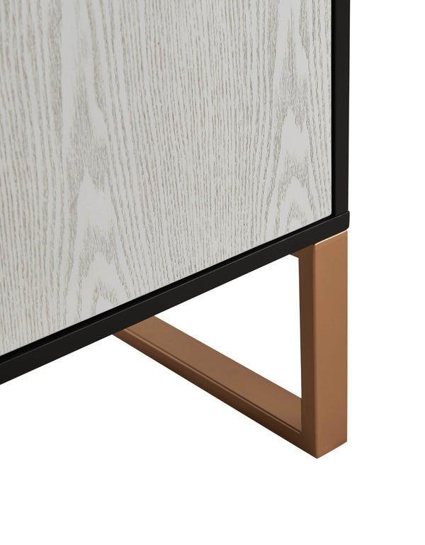 HomeRoots 42" Black and Gold Wood Accent Cabinet - Stylish Storage Solution for Modern Home Decor & Versatility 691665