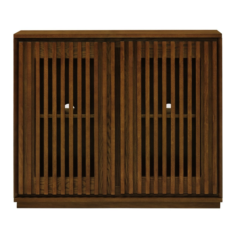 HomeRoots 39" Brown Wood Accent Cabinet - Stylish Storage Solution for Entryways, Living Rooms & Home Offices 691666
