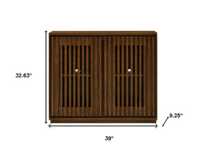HomeRoots 39" Brown Wood Accent Cabinet - Stylish Storage Solution for Entryways, Living Rooms & Home Offices 691666