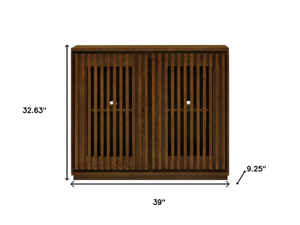HomeRoots 39" Brown Wood Accent Cabinet - Stylish Storage Solution for Entryways, Living Rooms & Home Offices 691666