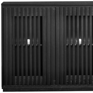 HomeRoots 39" Black Wood Accent Cabinet – Modern Storage Solution for Narrow Spaces, Easy to Assemble & Stylish 691667