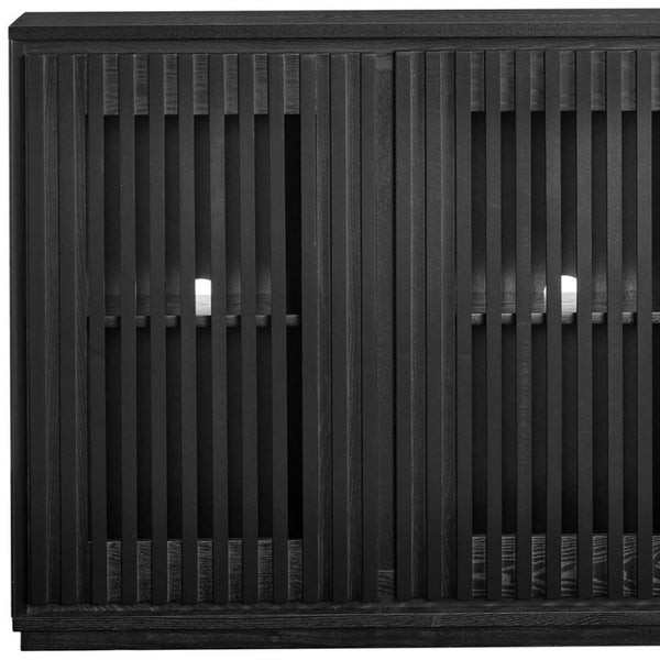 HomeRoots 39" Black Wood Accent Cabinet – Modern Storage Solution for Narrow Spaces, Easy to Assemble & Stylish 691667