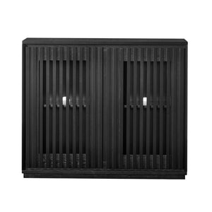 HomeRoots 39" Black Wood Accent Cabinet – Modern Storage Solution for Narrow Spaces, Easy to Assemble & Stylish 691667