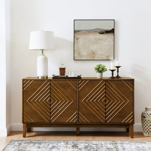 HomeRoots 61" Elegant Brown Wood Accent Cabinet for Stylish Storage & Display in Any Room – Versatile Design! 691668