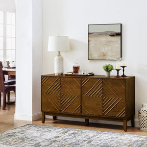 HomeRoots 61" Elegant Brown Wood Accent Cabinet for Stylish Storage & Display in Any Room – Versatile Design! 691668