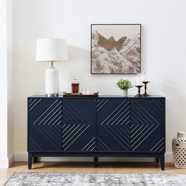 HomeRoots 61" Blue Wood Accent Cabinet – Stylish Storage Solution with Durable Design for Modern Interiors 691669