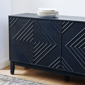 HomeRoots 61" Blue Wood Accent Cabinet – Stylish Storage Solution with Durable Design for Modern Interiors 691669