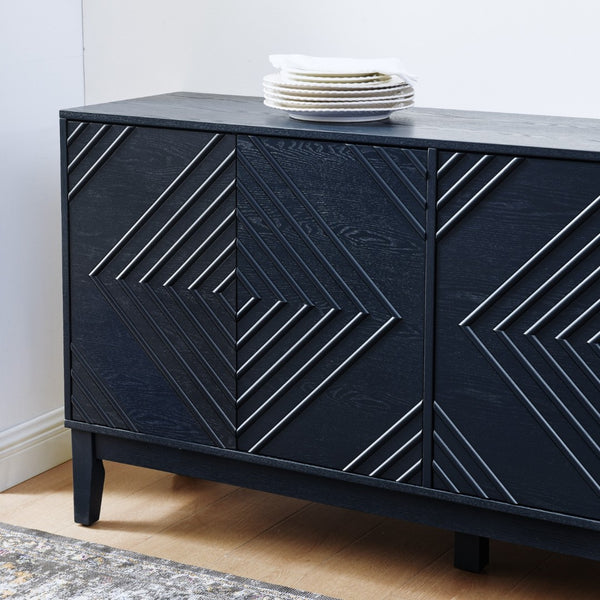 HomeRoots 61" Blue Wood Accent Cabinet – Stylish Storage Solution with Durable Design for Modern Interiors 691669