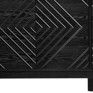 HomeRoots 61" Black Wood Accent Cabinet – Sleek Storage Solution with Modern Design for Any Room or Style 691670