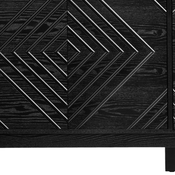 HomeRoots 61" Black Wood Accent Cabinet – Sleek Storage Solution with Modern Design for Any Room or Style 691670