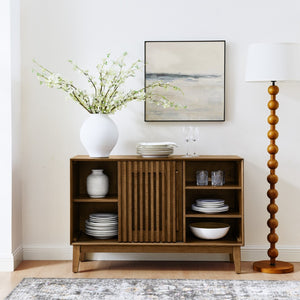 HomeRoots 47" Brown Wood Accent Cabinet - Stylish Freestanding Storage for Modern Living Rooms & Home Offices 691671