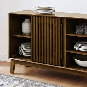 HomeRoots 47" Brown Wood Accent Cabinet - Stylish Freestanding Storage for Modern Living Rooms & Home Offices 691671