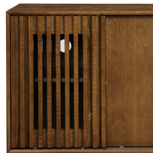HomeRoots 47" Brown Wood Accent Cabinet - Stylish Freestanding Storage for Modern Living Rooms & Home Offices 691671