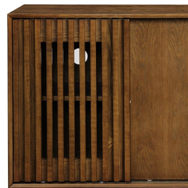 HomeRoots 47" Brown Wood Accent Cabinet - Stylish Freestanding Storage for Modern Living Rooms & Home Offices 691671