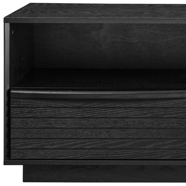 HomeRoots 63" Black Wood Accent Cabinet - Modern Storage Solution for Living Room, Bedroom & Dining Room Decor 691673