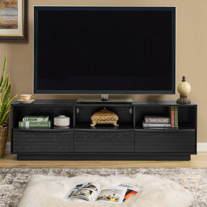 HomeRoots 63" Black Wood Accent Cabinet - Modern Storage Solution for Living Room, Bedroom & Dining Room Decor 691673