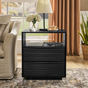 HomeRoots 23" Black Wood Accent Cabinet - Sleek Modern Design for Stylish Storage in Any Room - Easy Assembly! 691675