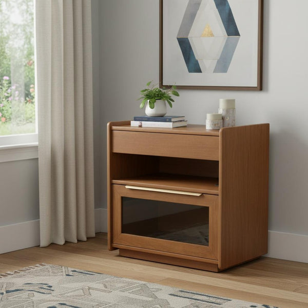 HomeRoots 24" Brown Wood Accent Cabinet - Stylish Storage Solution for Small Spaces, Entryways & Bedrooms 691676