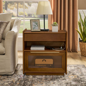 HomeRoots 24" Brown Wood Accent Cabinet - Stylish Storage Solution for Small Spaces, Entryways & Bedrooms 691676