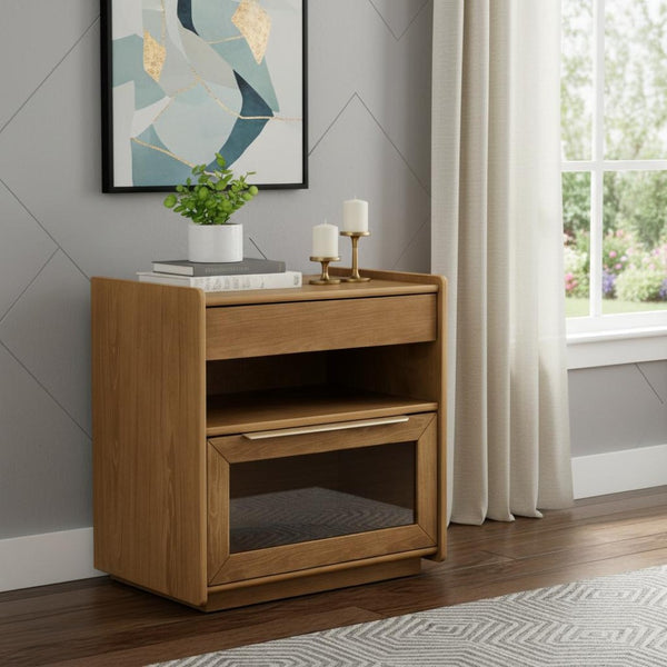 HomeRoots 24" Brown Wood Accent Cabinet - Stylish Storage Solution for Entryways, Bedrooms & Home Offices! 691677